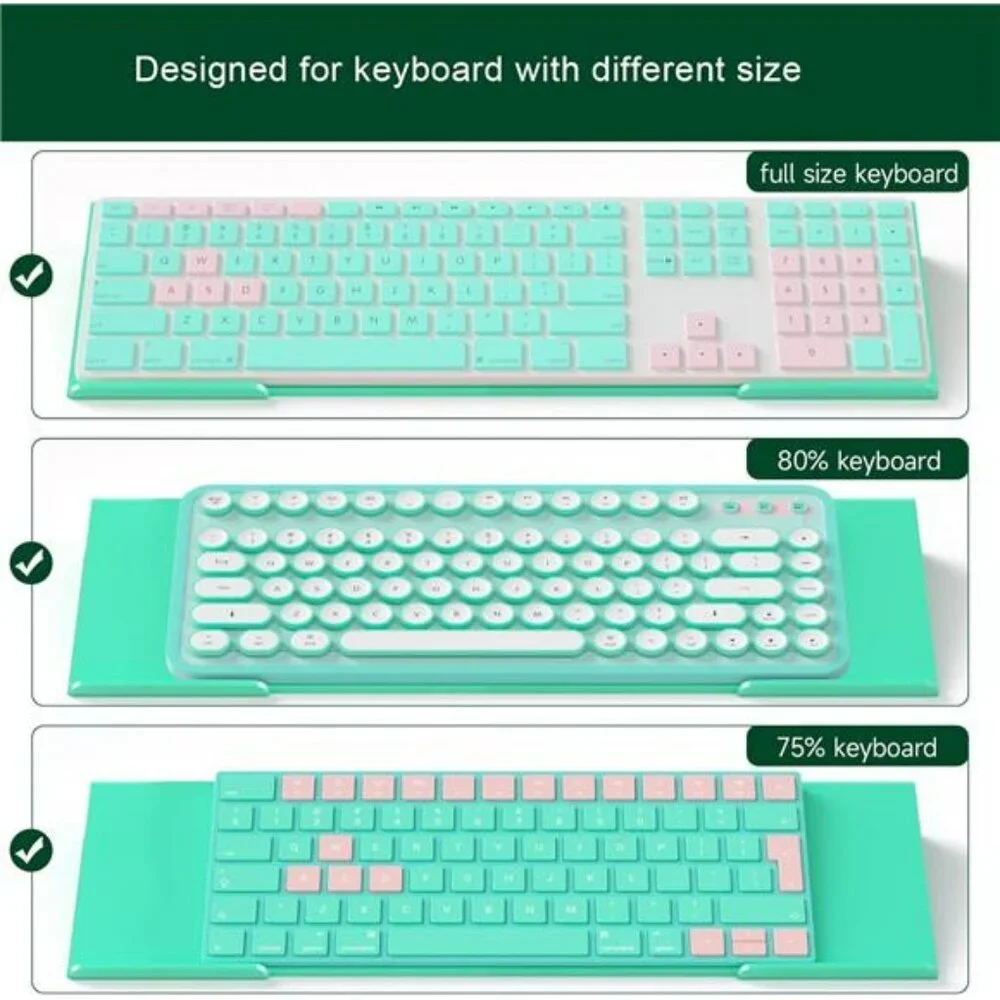 Ergonomic acrylic keyboard stand green computer desk riser typing wrist support